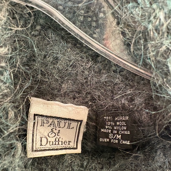 Vintage Paul et Duffier Wool Mohair Knit Cropped Turtleneck Sweater Size Small - Picture 2 of 15